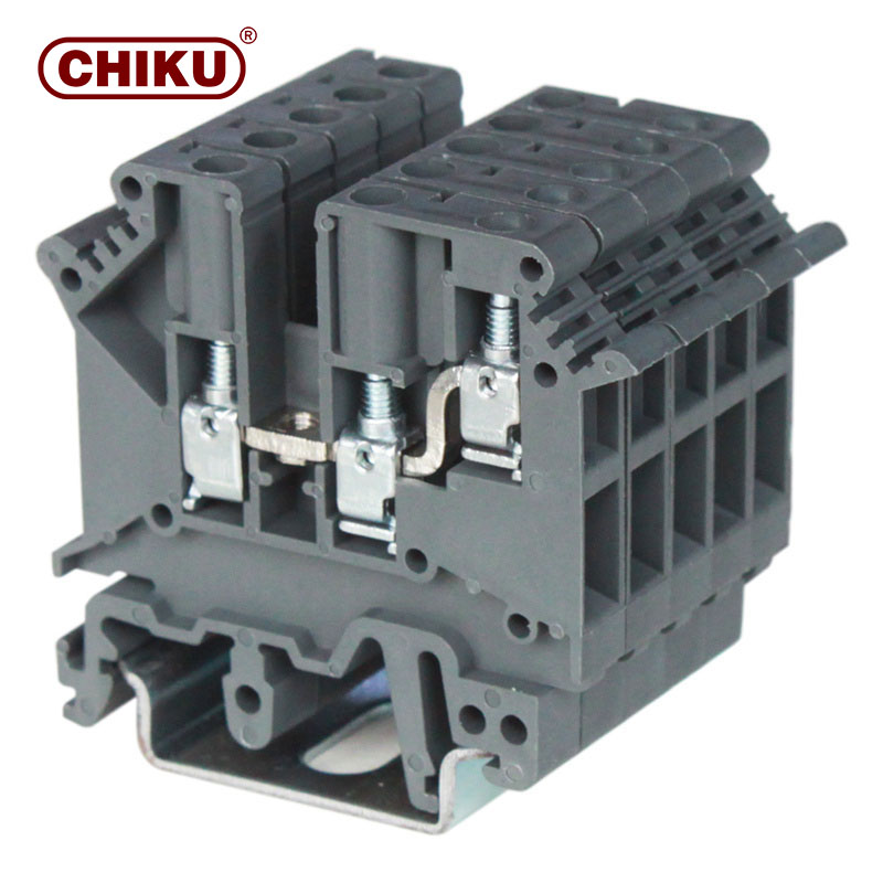 Bloco terminal econ&ocirc;mico de trilho Din multicontato RTB 4-TWIN
